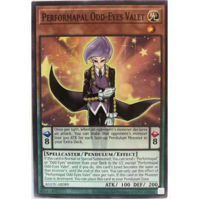 Performapal Odd-Eyes Valet - AGOV-AE089 - Versao Asiatica