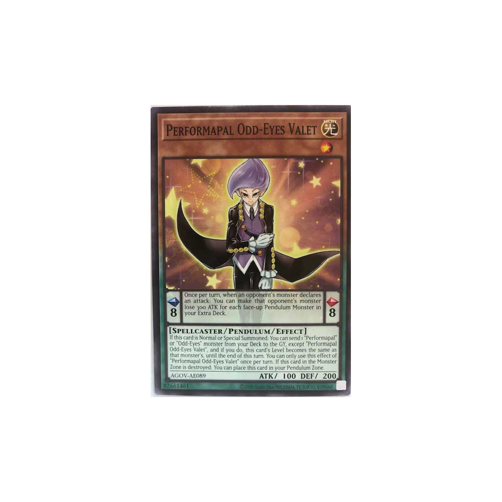 Performapal Odd-Eyes Valet - AGOV-AE089 - Versao Asiatica